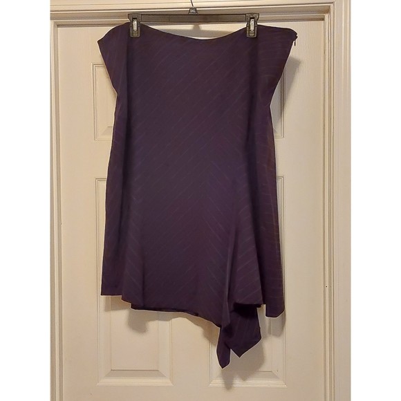 Black Asymmetrical Pin Stripe Skirt by Lane Bryant Size 26 - Picture 2 of 7